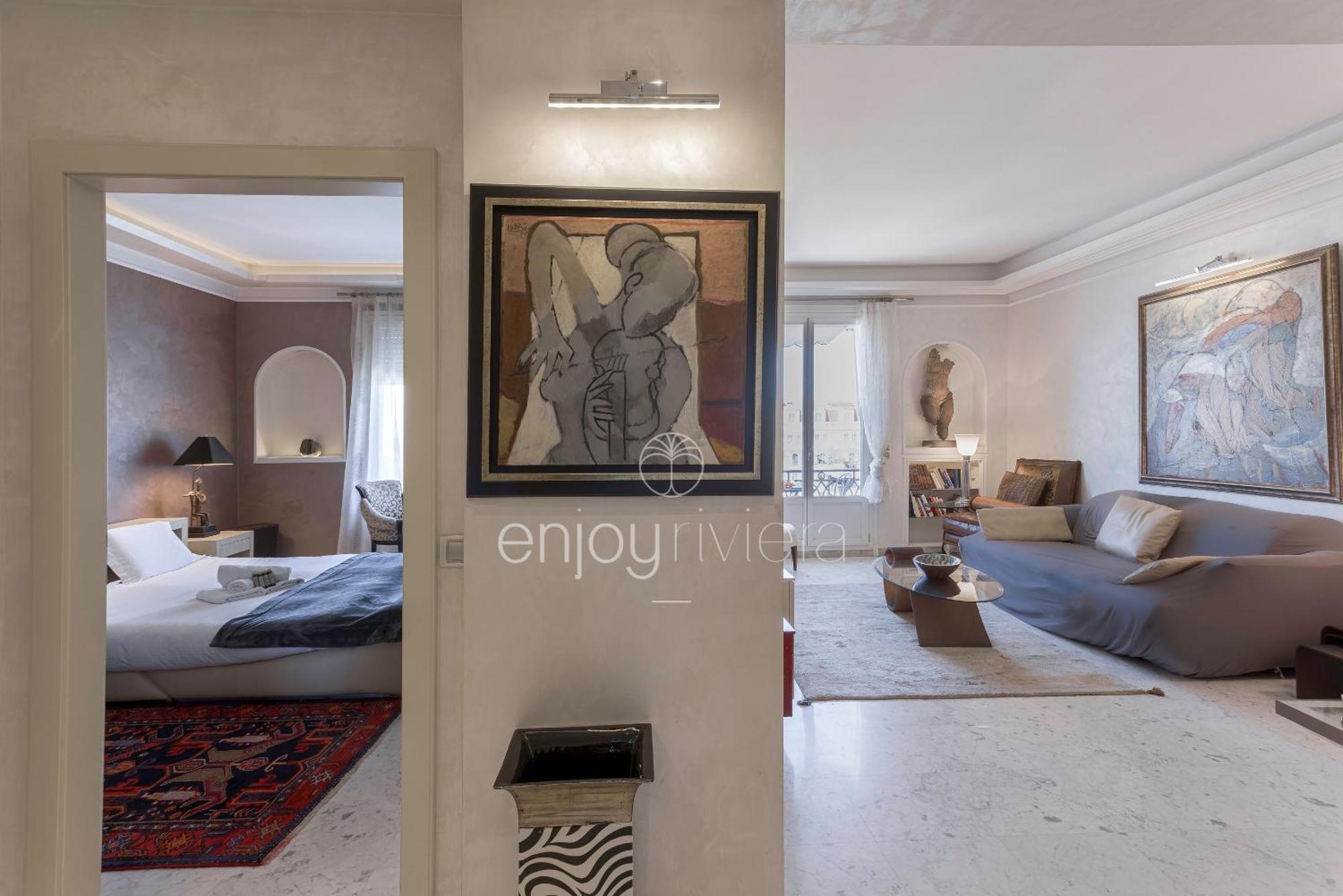 Palais Miramar Suite Art Modern - Derniere Etages Vue Mer - 75M De Confort - En Face Des Plages -Wifi - Clim كان المظهر الخارجي الصورة