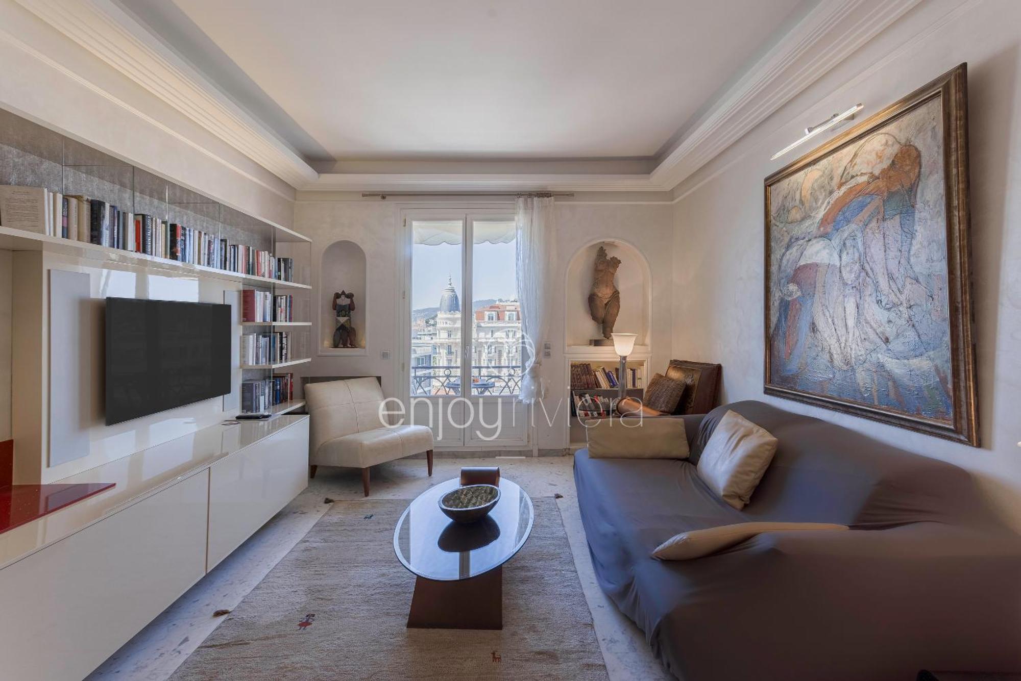 Palais Miramar Suite Art Modern - Derniere Etages Vue Mer - 75M De Confort - En Face Des Plages -Wifi - Clim كان المظهر الخارجي الصورة